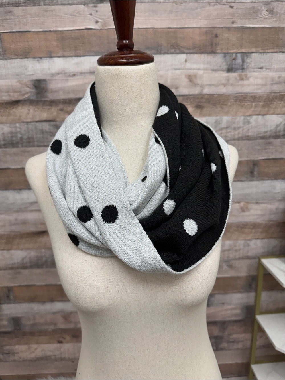 New York & Co. polka dot reversible scarf